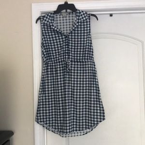 Plaid white and blue summer dress!